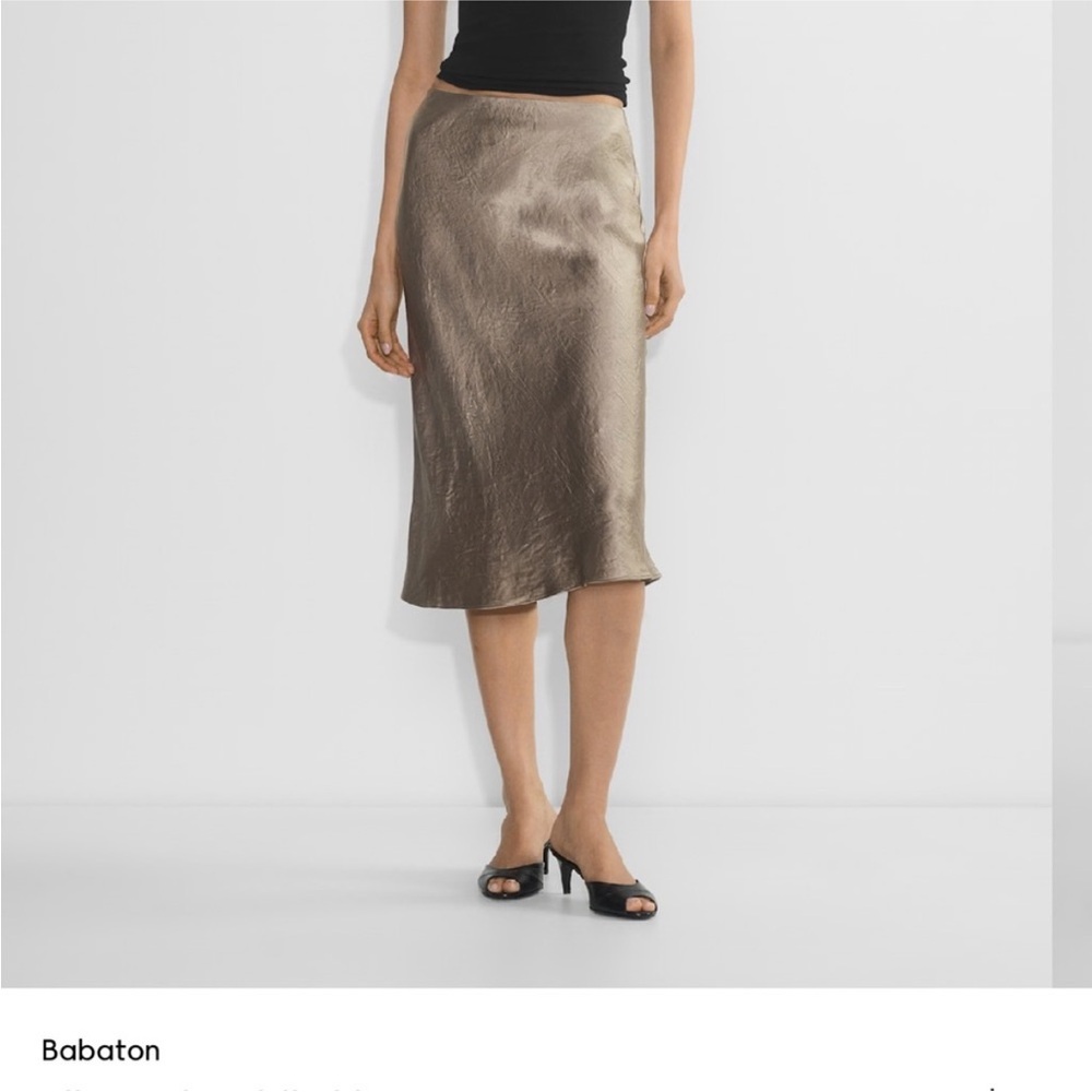 Babaton Metallic Midi Skirt - Gold